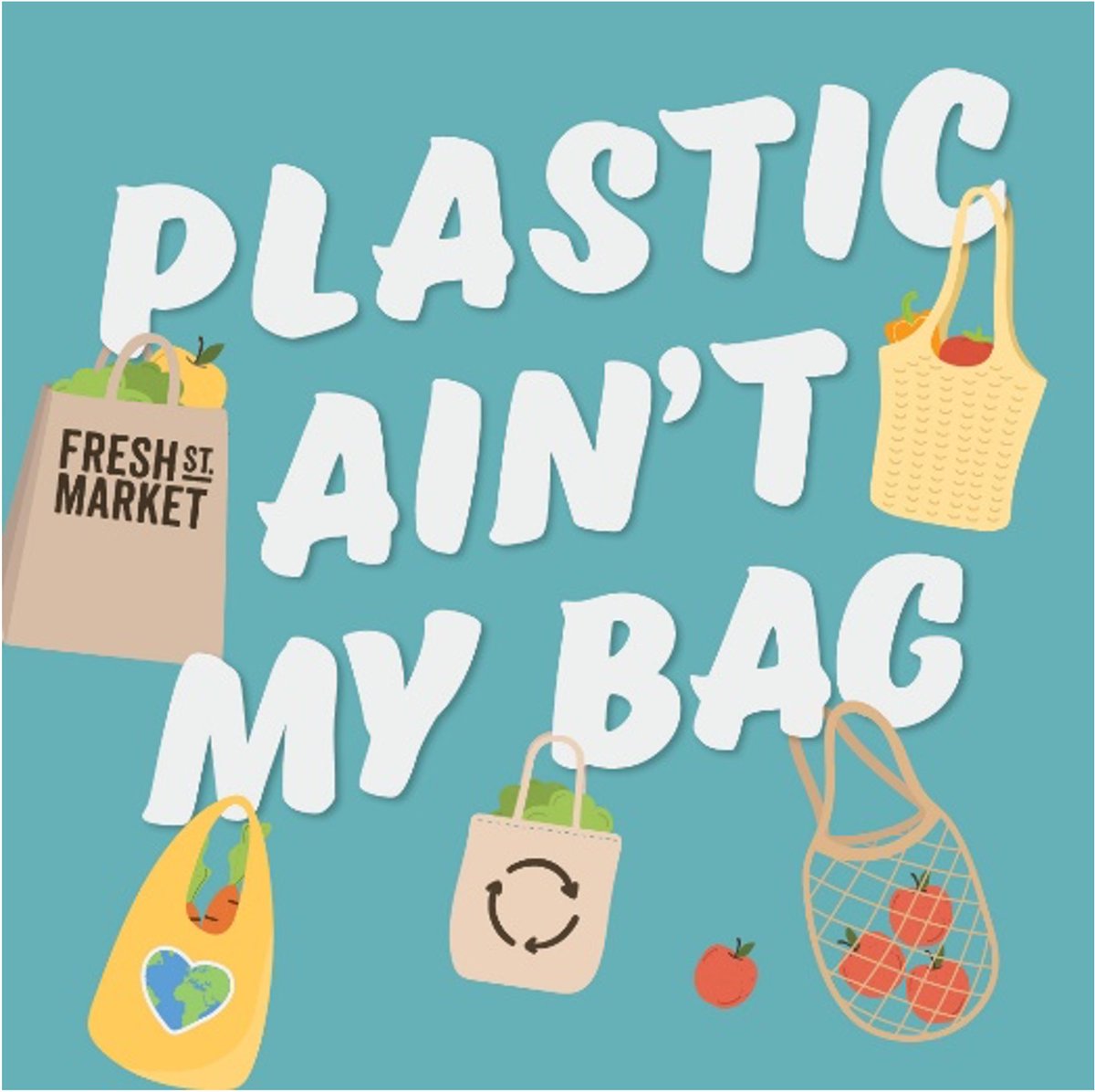Plastic bags are out and Reusable bags are in! Don't forget to BYOB (bring your own bag!)