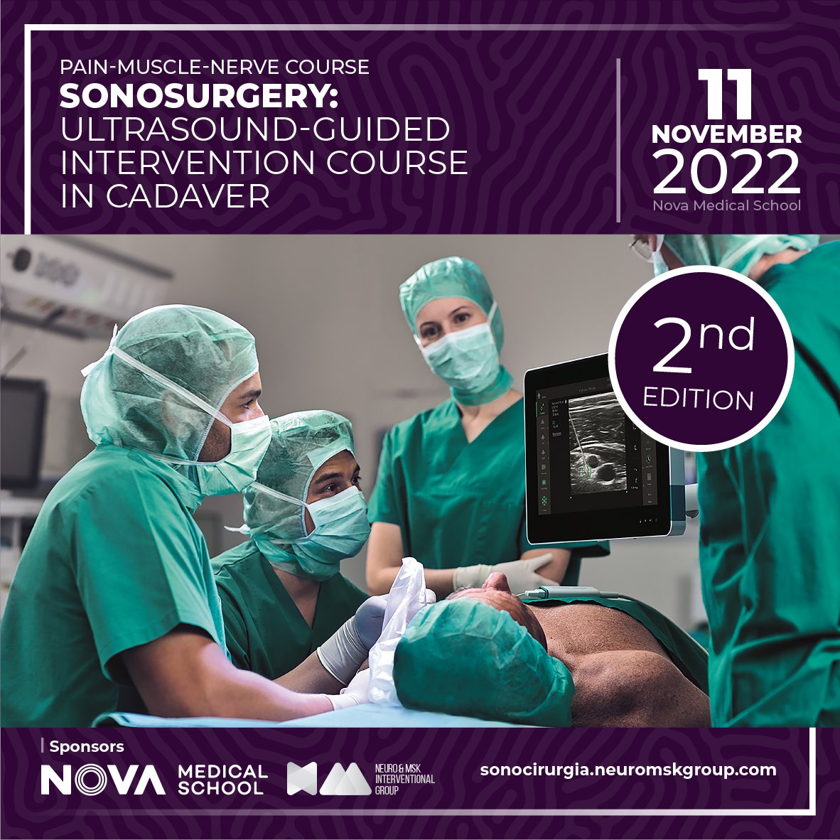 After the success of the 1st Edition, we are back on 11th November for a new edition of the Sonosurgery: Ultrasound-Guided Intervention Course in Cadaver.👨‍🔬👩‍🔬
Limited spots!⚠️
Registration: tinyurl.com/sonocirurgia22
Info: neuromskgroup.com/sonocirurgia/