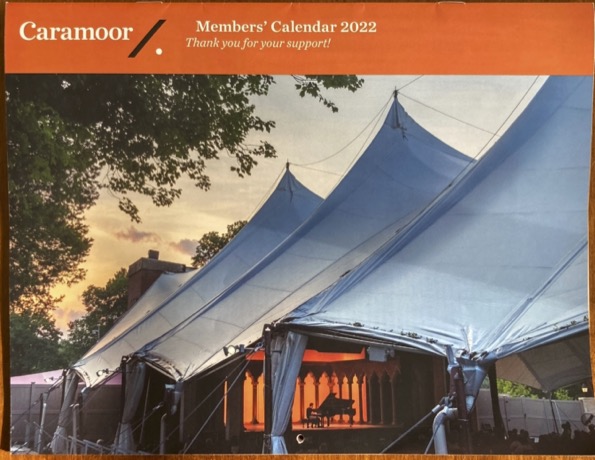 GabePhoto's tweet photo. Just picked up my copy of @Caramoor 2022 member calendar with this great photo of pianist and composer Conrad Tao performing in the Venetian Theater last summer on the cover and many great images we produced throughout the year highlighting each month. https://t.co/Q1qP7nJYkE