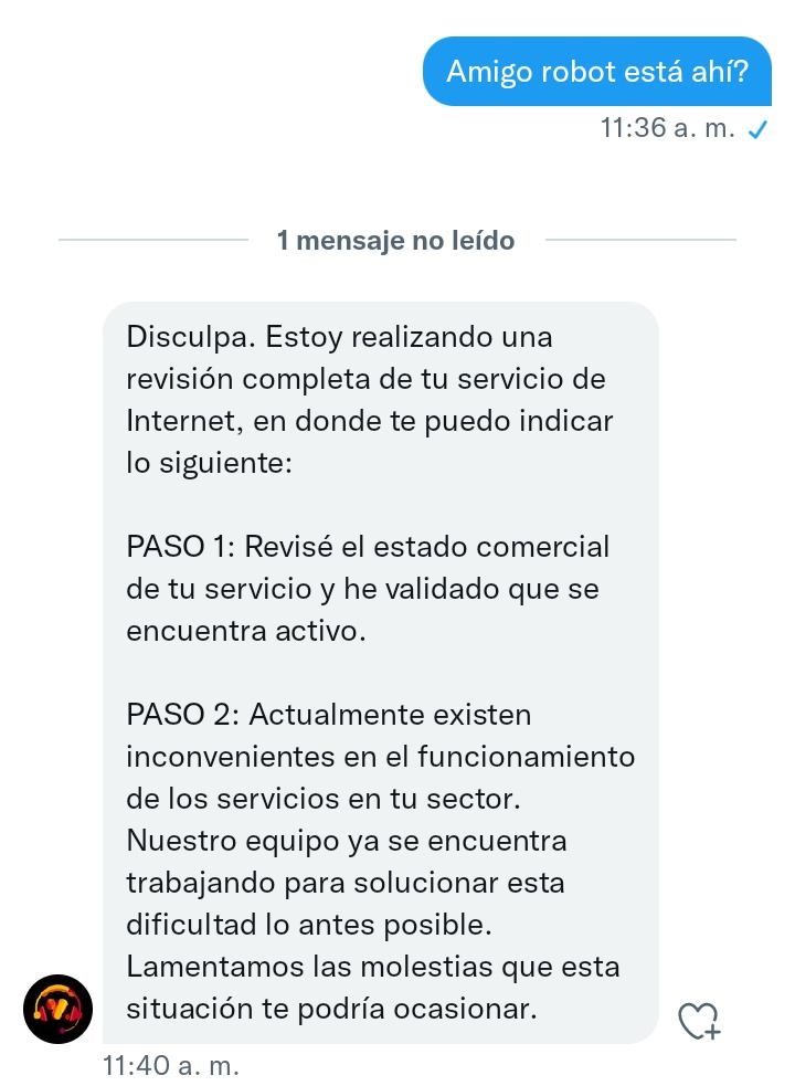 Aburrido del negacionismo de <a href="/VTRChile/">VTRChile</a> <a href="/VTRsoporte/">VTR Soporte</a> que no se hace responsable de la caída del servicio en gran parte del país. Hay falla masiva o no?