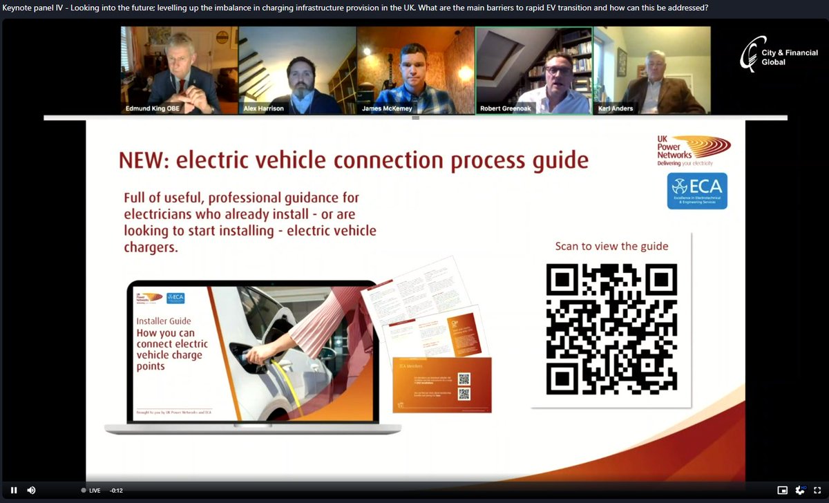 LukeOsborneUK's tweet photo. Our new collaboration with UKPN, on the process of connecting EVCPs and installer considerations, has just been launched and highlighted at EV infrastructure summit. Freely accessible- but with extra checklists and risk assessments for ECA members #EVinfra @ECALive https://t.co/1D3vjMLNEx