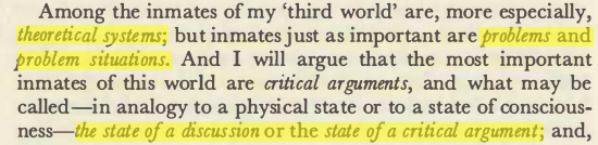 PhilosophyPub's tweet photo. 11] On to #Popper’s 3 Worlds. Sth interesting sets certain thoughts apart from others: defined appropriately, they have autonomous, objective properties. That makes #ObjectiveKnowledge possible *wherever such a definitional framework can be had*.
#Epistemology #Erkenntnistheorie https://t.co/QCTNMRc9AC