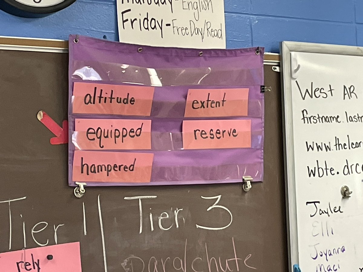 PrincipalPage's tweet photo. @MrsKWhite_wes teaching vocabulary using LETRS training strategies.  S’s break apart the syllables and discuss how many times that they see the words in their independent reading.  S’s are discussing what tier the word belongs. Is the word content specific or not?  #westway https://t.co/ZvWgmd99J0