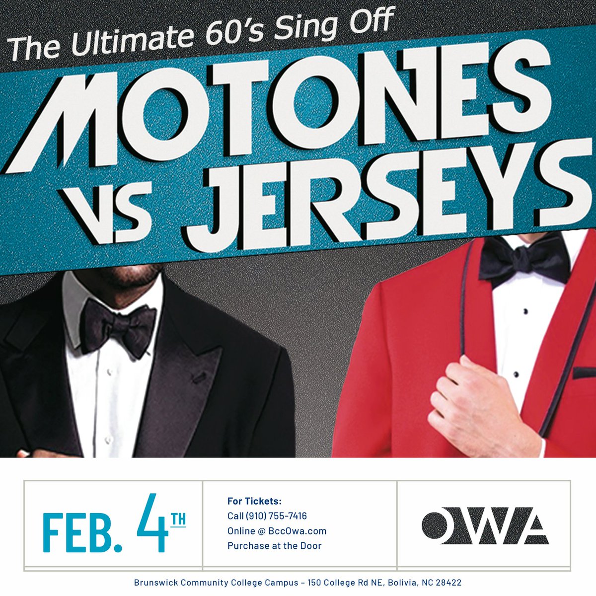 Update:  The Motones vs Jerseys performance originally scheduled for Feb 4 is being rescheduled.  Out of an abundance of caution, and to ensure the best possible experience, the show has decided to reschedule.  We are currently awaiting a new date.