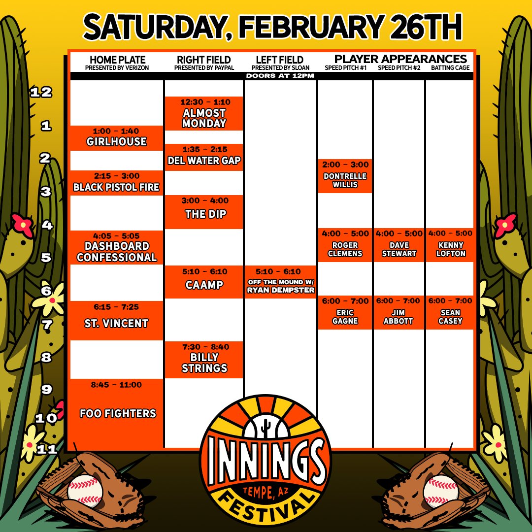 Innings Festival schedule