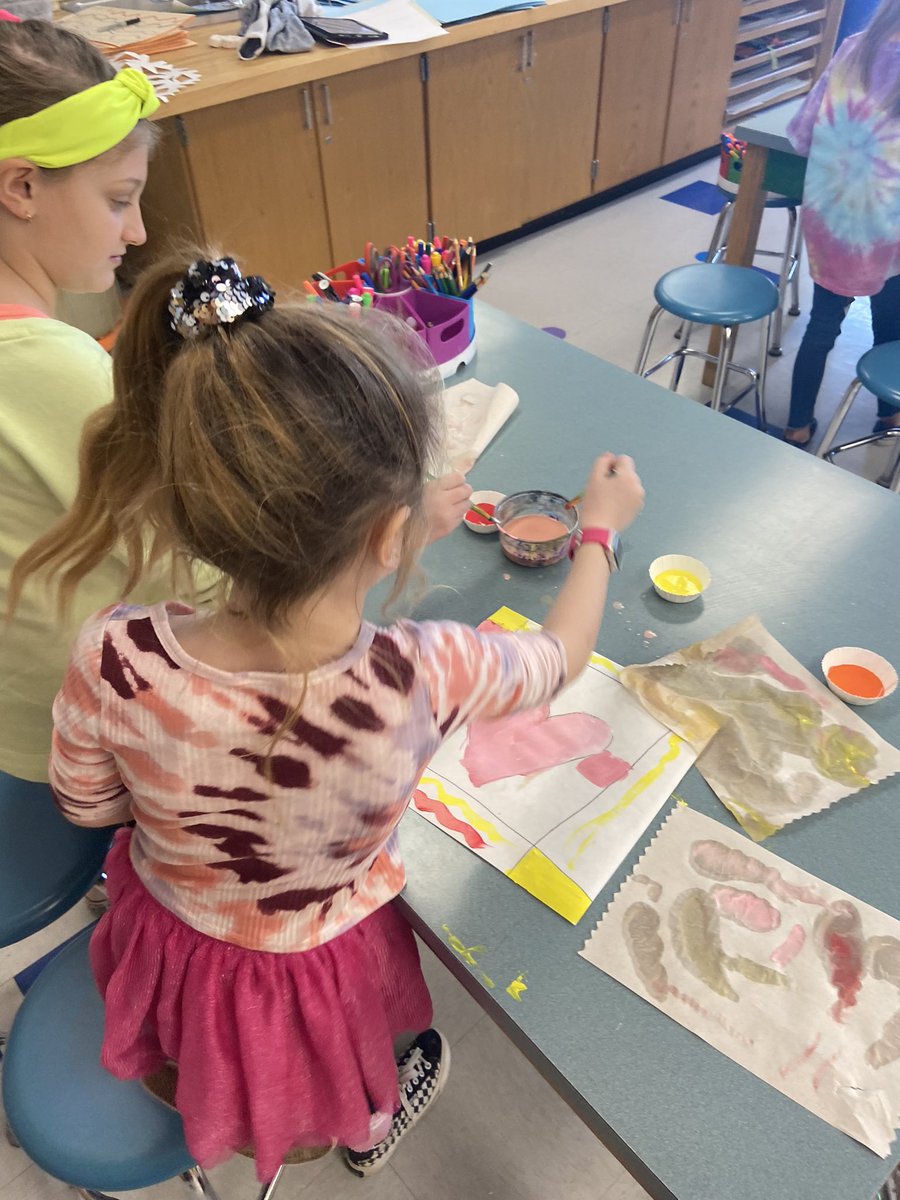 As students get older I try to build studio responsibilities into my lessons. Todays third grade kids are responsible for changing out paint water and getting paint refills in a respectful way. <a href="/trinityareaarts/">Trinity Area Art Department</a> #elementaryart #smallhandsbiggoals