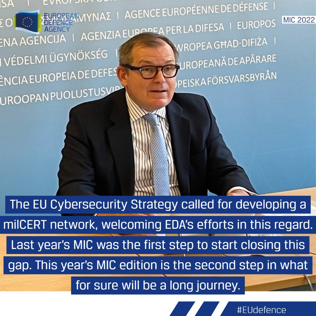 EUDefenceAgency's tweet photo. #STARTEX | 🟢 EDA’s military Computer Emergency Response Team (CERT) Interoperability Conference is underway.

💻MIC22 - improving European cooperation between Member States’ national CERTs gathers more than 200 experts from 19 🇪🇺 states &amp; Switzerland.

#EUdefence #CyberSecurity https://t.co/GG3x5drYY9