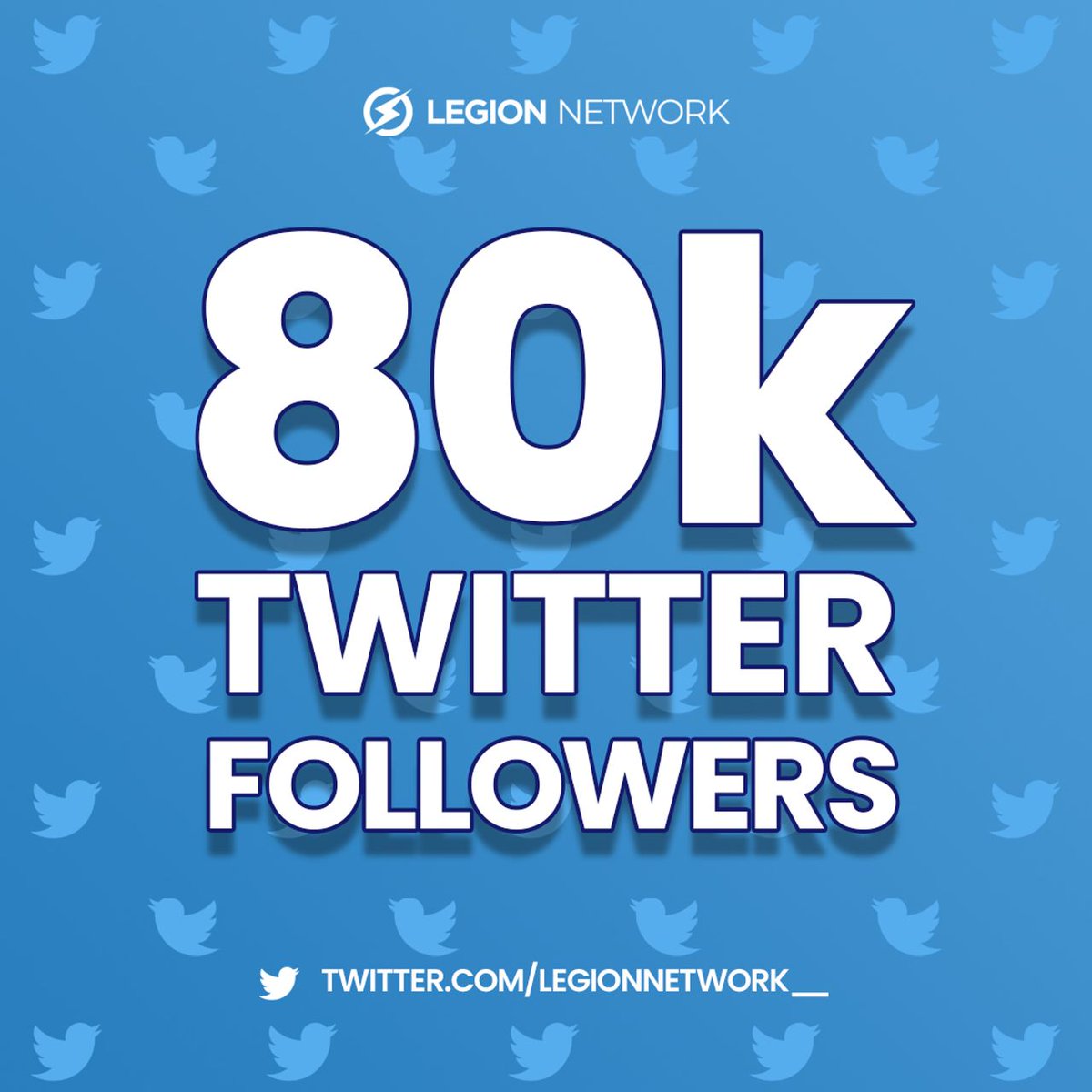 LegionNetwork__'s tweet photo. 80K FOLLOWERS ON TWITTER!!

It's been 1 week since our #app launched &amp; the excitement is through the roof! We've hit 3 milestones just today alone - 80k Twitter, 100k Instagram, 300k app downloads😍

THANK YOU #LEGIONARIES - We couldn't do this without you💙 https://t.co/wTlKN7tAzx