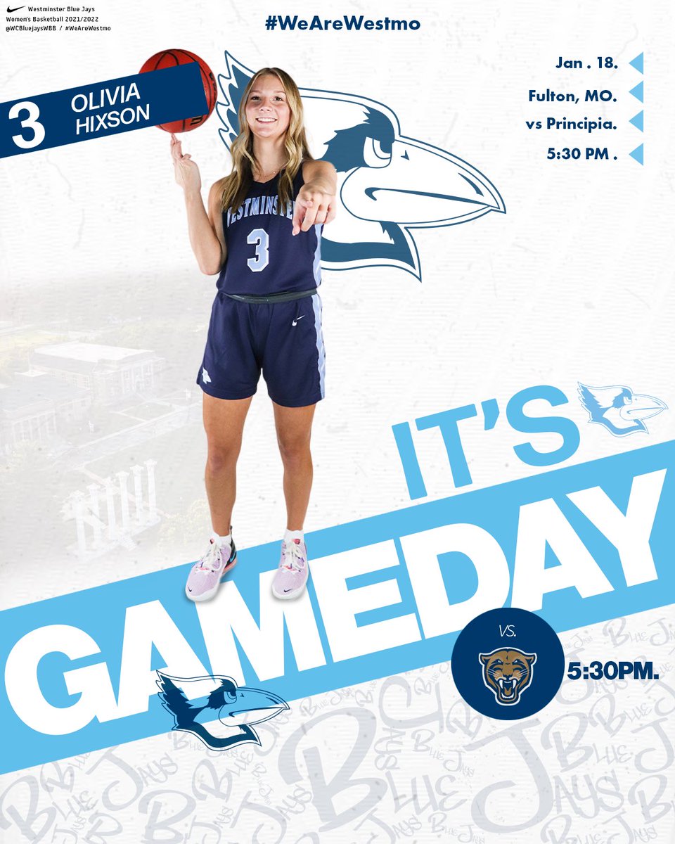 ITS A HOME 🏀 GAMEDAY!!! The Westminster College <a href="/WCBluejaysWBB/">WCBluejaysWBB</a> team is back at home in Historic Gym today!!!

🆚 <a href="/PrinAthletics/">Principia College Athletics</a> 
📍 Fulton, MO
⌚️ 5:30 p.m.
📺 youtu.be/HTMp9ZzJ_y4