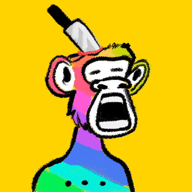 DrawedApes's tweet photo. This is the rare one on the collection, clean rainbow body with knife on the head 
#Solana #SolanaNFT #NFT #NFTCommmunity #FreeMINT https://t.co/NAFeGR66wz