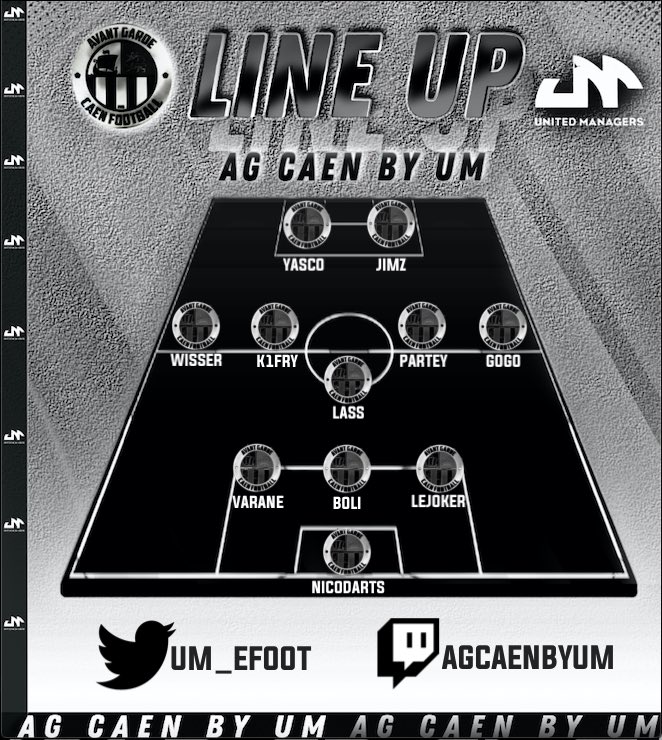 AG Caen by UM (@um_efoot) on Twitter photo Programme session :
EFL White J5 & J6 <a href="/eSportFA_FR/">ESPORT FOR ASSOCIATIONS</a> 🏆
⏱️ 22h20
🆚 @SGS_eSport
⏱️ 22h40
🆚 @DraguignanbyPuR
XI du soir ⚽️
Bon match à tous ✊🏼
#ESPORTFA22 <a href="/UM_eFoot/">AG Caen by UM</a> Programme session :
EFL White J5 & J6 <a href="/eSportFA_FR/">ESPORT FOR ASSOCIATIONS</a> 🏆
⏱️ 22h20
🆚 @SGS_eSport
⏱️ 22h40
🆚 @DraguignanbyPuR
XI du soir ⚽️
Bon match à tous ✊🏼
#ESPORTFA22 <a href="/UM_eFoot/">AG Caen by UM</a>