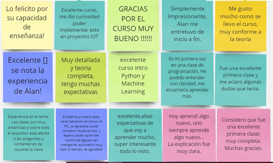 Primeras impresiones del taller de Python ¡Mil gracias! 🙏