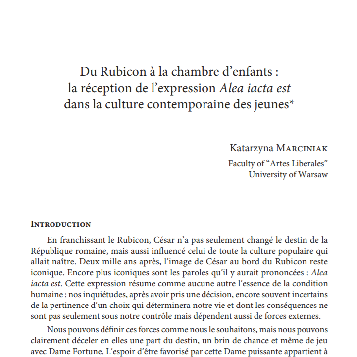 OMChildhood's tweet photo. A new publication within the OMC project en liaison with our friends from #ERCAdv @Locus_Ludi: Katarzyna Marciniak, “Du Rubicon à la chambre d’enfants (...)” in
Véronique Dasen and Marco Vespa, eds., "Play and Games in Antiquity (...):
https://t.co/1tStKOQvQE
#EUfunded #OBTA https://t.co/mYLuydiU8B