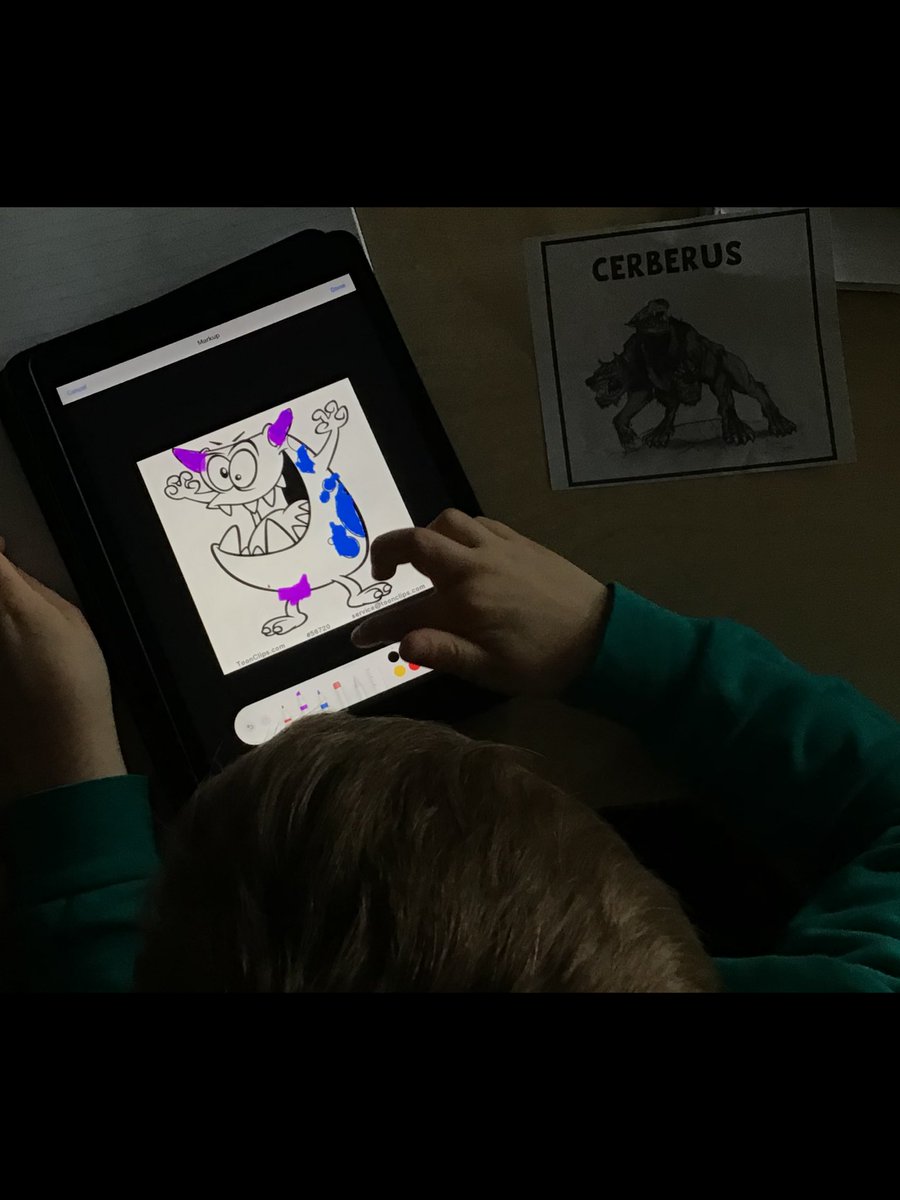 WGPS_2025's tweet photo. Everyone was so engaged in their learning that one child couldn’t believe how quick the afternoon went! We have been busy searching mythical monsters and using the mark up tool to create our own. 😃#wgpscomputing https://t.co/56jMBa5RjU