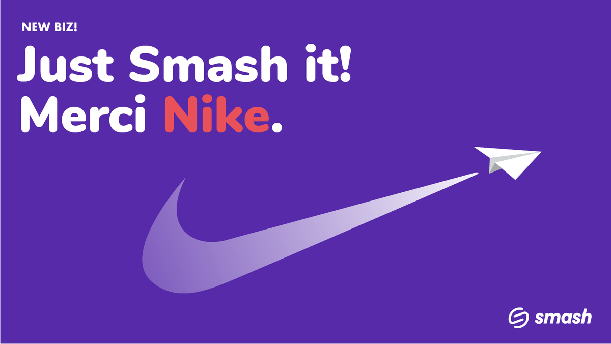 Smash_France's tweet photo. Merci au leader mondial de l’habillement et de l’équipement sportif, @Nike, d’utiliser Smash. 👟

Entre nous, il y a bien plus qu’une simple virgule, mais de nombreux Smashs ! 🚀

cc @H7lyon @HUB612 https://t.co/h2kbnTXIVz