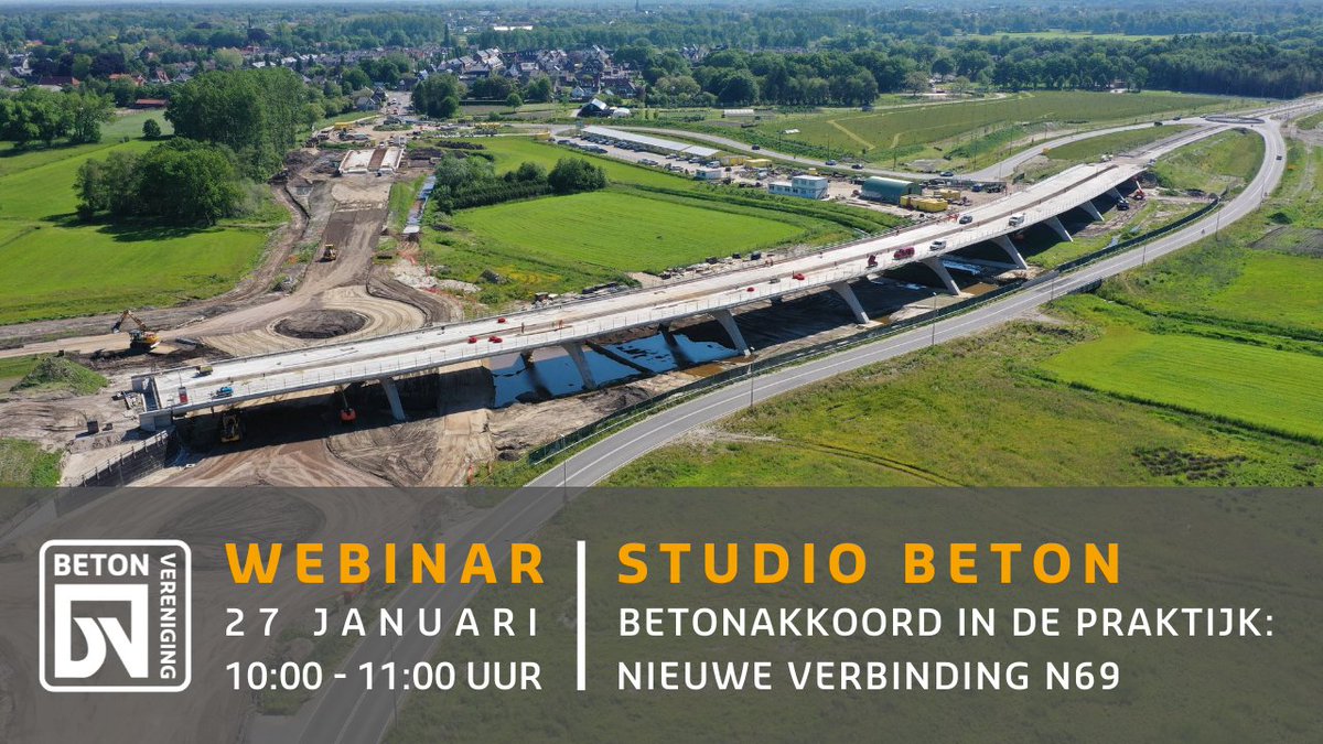 Hoe ziet de uitvoering van #Betonakkoord eruit? Hoe realiseer je de 'groenste weg van Brabant'? Volg ons #webinar op do. 27 januari a.s. met sprekers van <a href="/BoskalisNL/">Boskalis Nederland</a> &amp; <a href="/DorienStaal/">Dorien</a> 
Meer info 👉🏻 ow.ly/melC50Hx3lG
#bouw #concrete #duurzaamheid #innovatie #engineer
