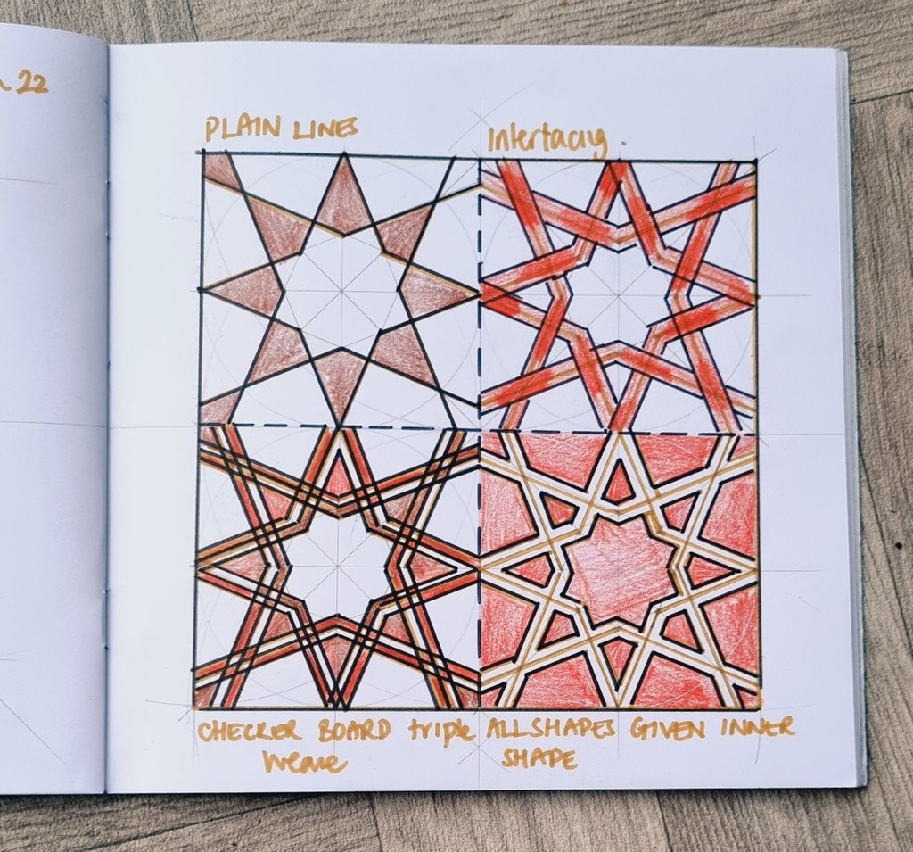 samira_mian's tweet photo. Back to @Openealing for my 1st monthly "Drawing Geometry Session"
Sat 22 Jan 12-2pm, 
£20 or 4 places for £70
https://t.co/NVANDKKHo0
Love how a pattern can be rendered differently with the simplest of tools! Which do you prefer?
#mtbos #mathsart  #openealing #drawinggeometry https://t.co/EsyBwVHclv