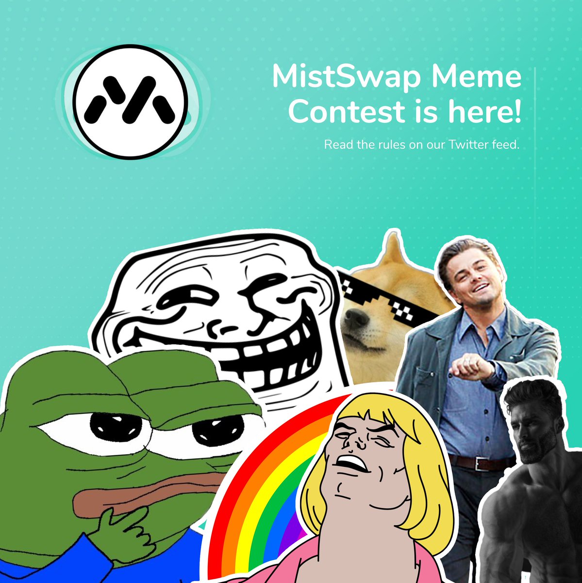 mistswapdex's tweet photo. 1/4 
Hello #MistArmy! Memeing is considered a sport in our team so we have decided to make a contest for our community. From Wensday 19 to Sunday 22, you’ll be able to get rewarded by trying to create the best MistSwap meme yet! Read the rules below 👇🏻 https://t.co/UsKO6E1gC8