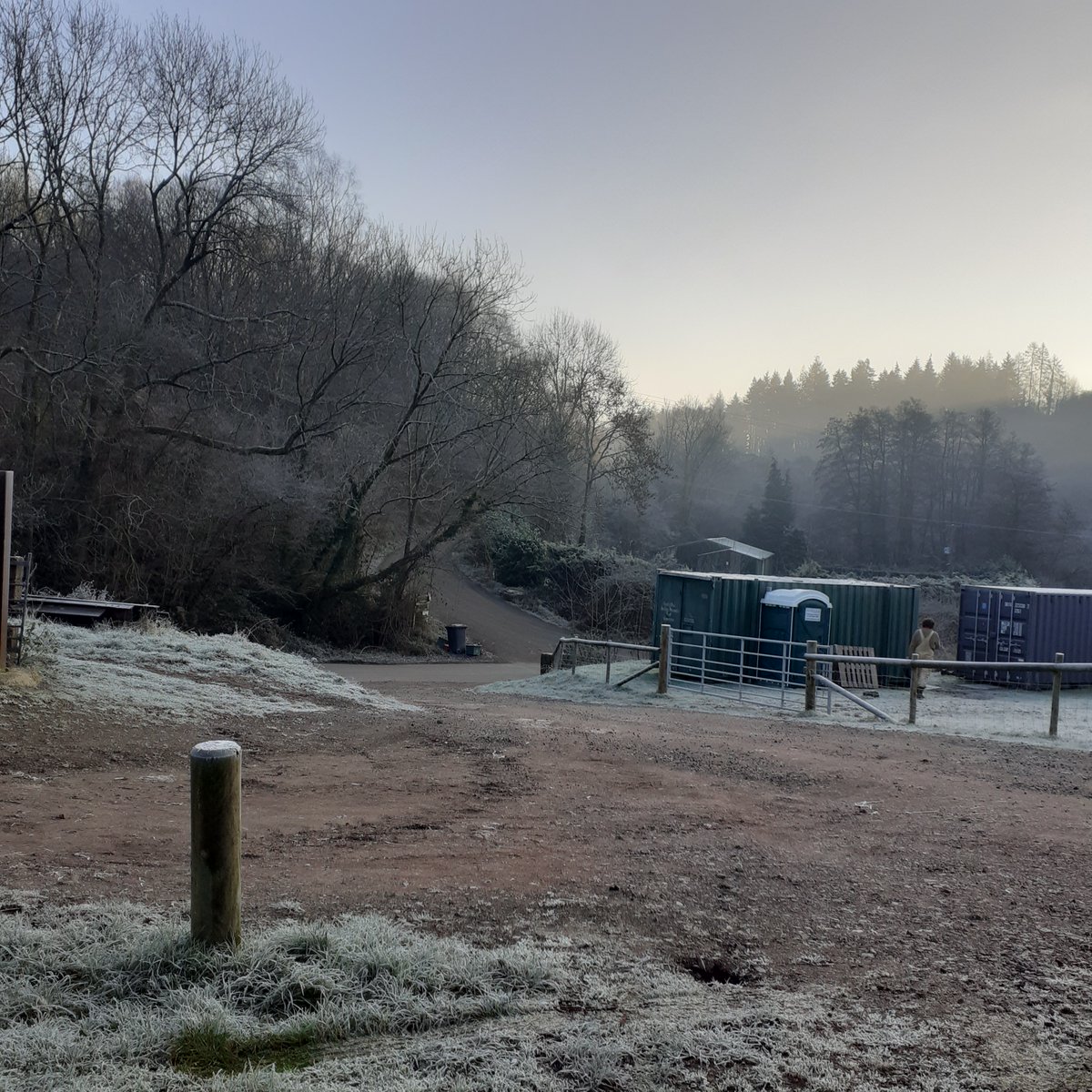 CaroePartners's tweet photo. Brrrr, frosty scenes in the Forest of Dean during a visit to Gunns Mill last week, where structural stabilisation works are being carried out to the former blast furnace, which dates from the 17th Century. https://t.co/viBqgdXQCK