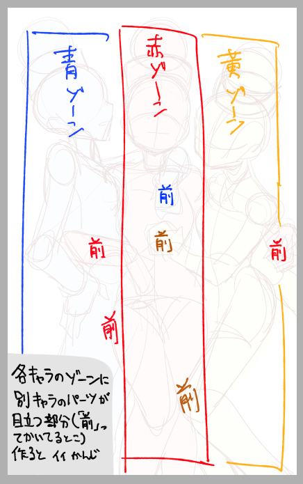 さらにおまけ:構図作るときにやんわり考えていたことです 