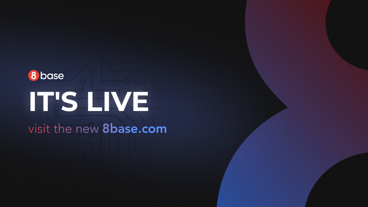 8base's tweet photo. Excited to officially launch the new https://t.co/9lMPQ4N7yX. Take a look – it's more than a new design, see what's coming soon @8base!

@Techstars @StartupGrind @VentureAtlanta @RJWile @NDahlberg @DoreenHemlock @AshleyPortero @Shrimp_Society_ @endeavorMIA @refreshmiami @SFBJInno https://t.co/vLJ69ZEcZc