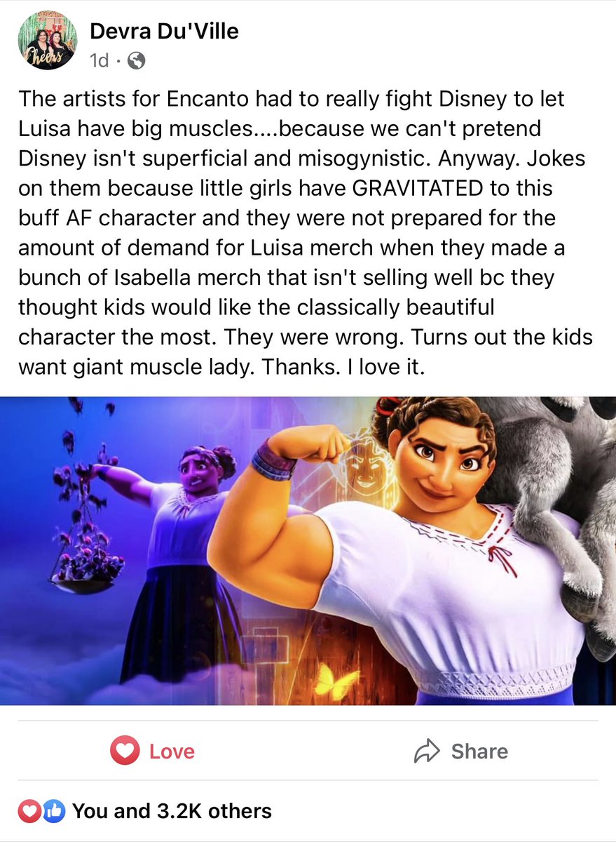 QueerD20's tweet photo. #Encanto #Luisa @Disney https://t.co/IquG0CvZTX