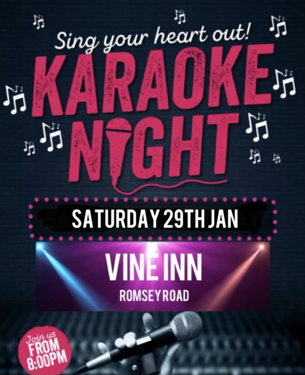 Karaoke Night 🎤🎶🎤
Saturday 29th Jan
Then every last Saturday of the Month!