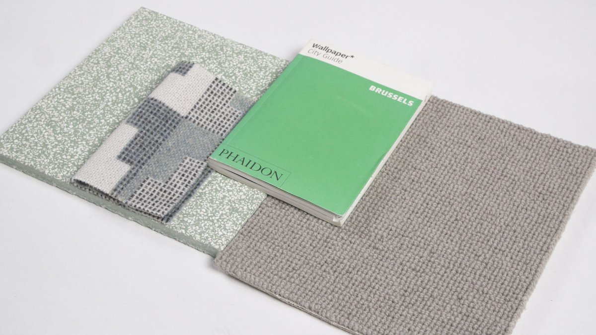Flooring is such a key part of your interior— why not create a moodboard including your favourite Kersaint Cobb samples, to see what colours &amp; textures work alongside your carpet? Enjoy calming greens alongside 'Long Day', from our  Inspired Directions collection, for this look.