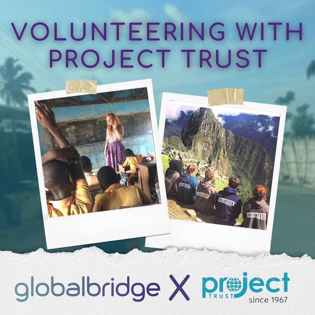 globalbridgeltd's tweet photo. STUDENT OPPORTUNITY! 
Join #globalbridge &amp; @ProjectTrustUK on 16th March to find out everything they need to know about taking on a volunteering placement with them. 
🌎Selection
🌍Training 
🌏Placements available 
🌎Debriefing course 

#gapyear #bridgethegap #findyourfuture https://t.co/iCtUmjnPSF