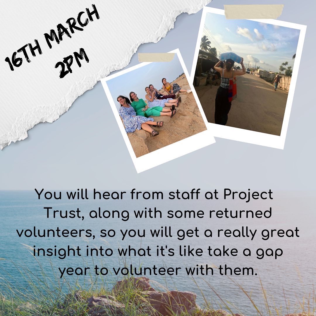 globalbridgeltd's tweet photo. STUDENT OPPORTUNITY! 
Join #globalbridge &amp; @ProjectTrustUK on 16th March to find out everything they need to know about taking on a volunteering placement with them. 
🌎Selection
🌍Training 
🌏Placements available 
🌎Debriefing course 

#gapyear #bridgethegap #findyourfuture https://t.co/iCtUmjnPSF