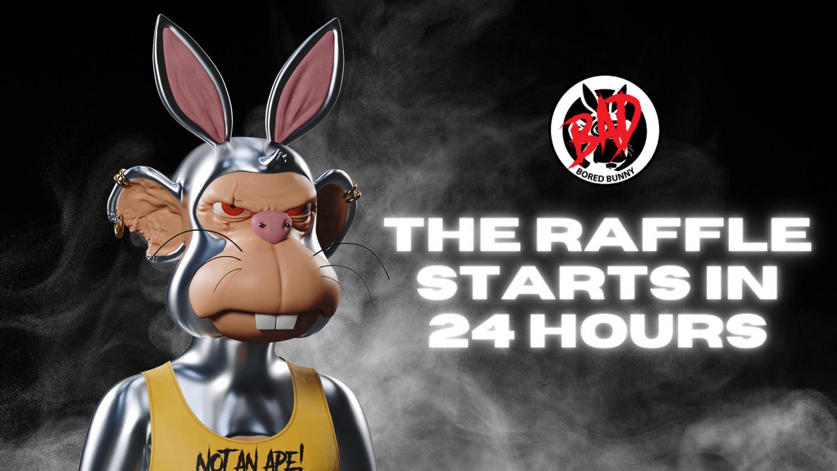 Bored Bad Bunny Raffle will start tomorrow 🐰🏁

You can enter the raffle by visiting our website tomorrow at 5PM UTC / 12PM EST

If you are one of the lucky winners, you’ll be able to mint your Bored Bad Bunny (up to 4 per wallet)