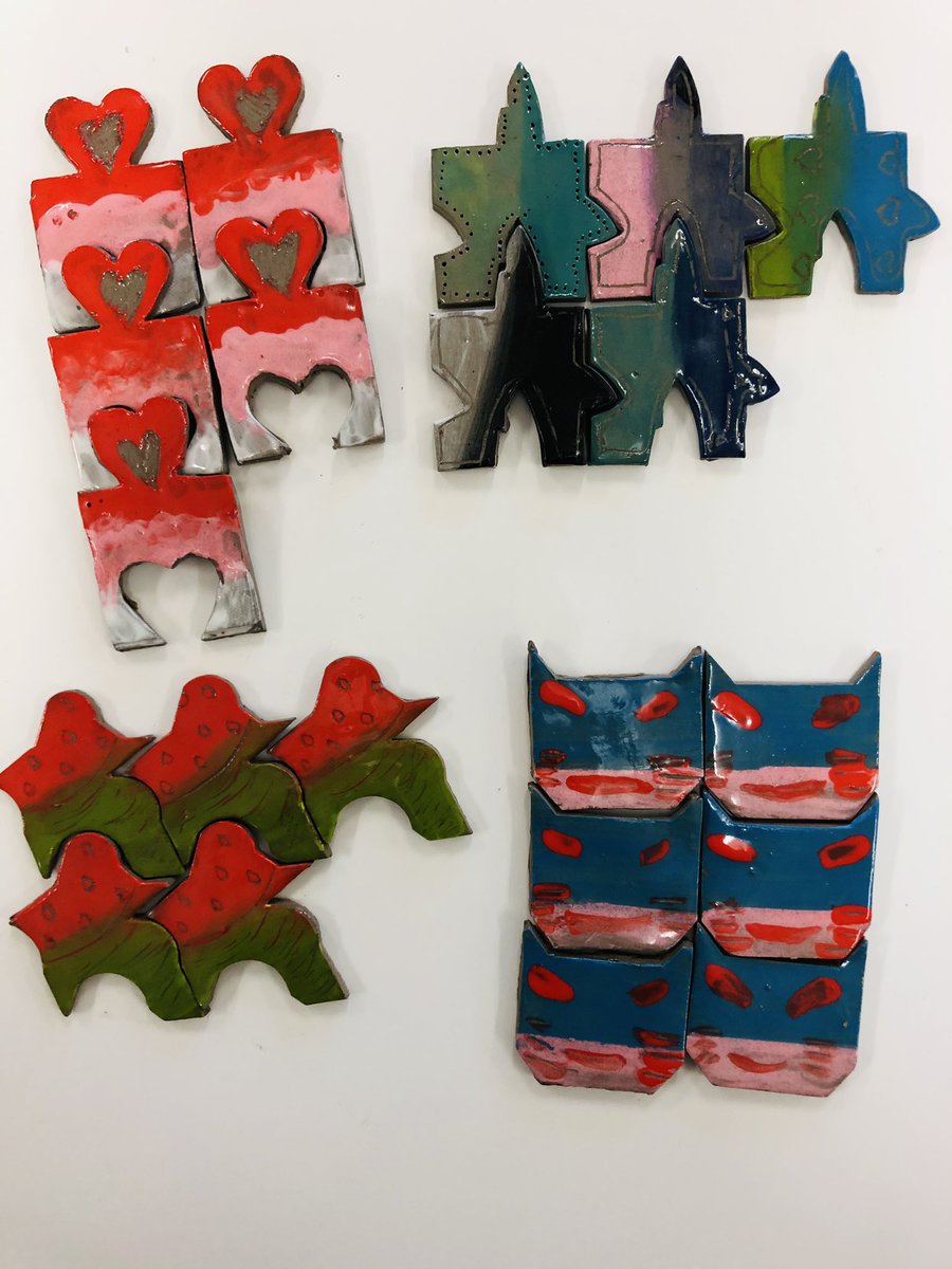 Tessellation tiles from RLJH gr 7s fresh out of the kiln! #ThanksToYouHalifax