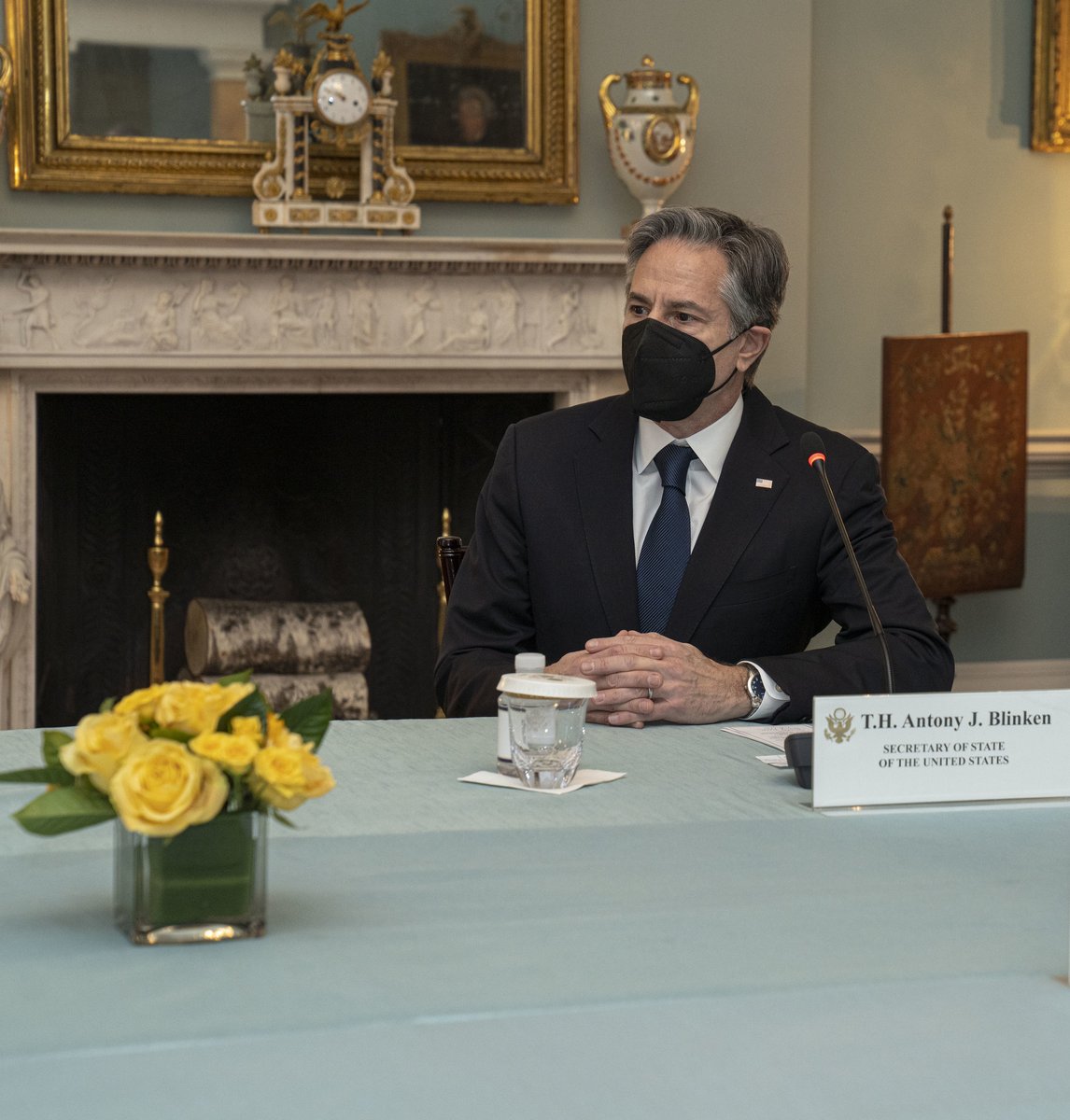 SecBlinken's tweet photo. Pleasure to host Spanish Foreign Minister @jmalbares in Washington. Spain is a steadfast Ally and strong partner on a range of issues from countering Russian aggression against Ukraine to deepening our partnership in Latin America. https://t.co/L5neOqXDdJ