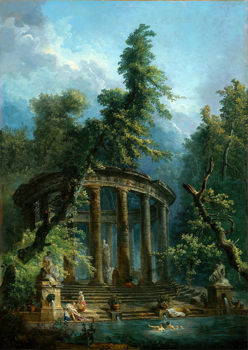 The Bathing Pool by Hubert Robert, 1780.