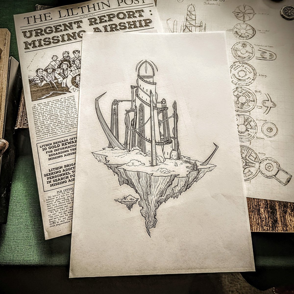 melrosemaps's tweet photo. You look up in wonder as a great mass  blocks out the stars. Hundreds of feet in the air a mysterious tower is perched on an island floating through the sky. Goosebumps rise on the back of your neck as it glows with a  throbbing arcane energy. 
https://t.co/z4Kf5uU9jW https://t.co/j2eZUOa640