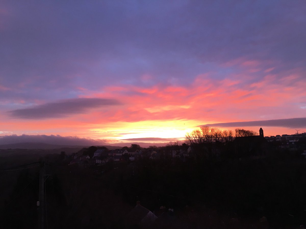 Sun rise from our Fishguard scaffolding this morning.