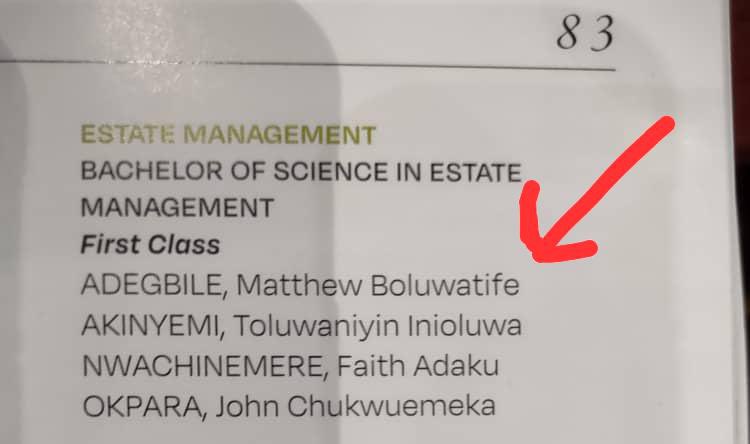 magbiile's tweet photo. First class BSc. Estate Management and
Valuation- University of Lagos.

#ClassOf2020 🎉🎉 https://t.co/oz5HdTM9rh
