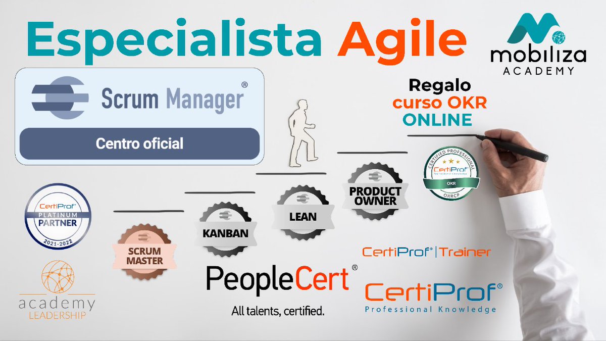 MobilizaAcademy's tweet photo. Doble Certificación #Scrum + #Kanban #Oficial @ScrumManager @MobilizaAcademy Academy ✏️https://t.co/Lmh9VdlRhM
🚀 https://t.co/22mUII46Ci
➡️ Calendario Agile Primer Trimestre ✏️https://t.co/NRgUI1TCSZ
#Agile #AgileValencia #LeaderShip Scrum Manager #proyectosagiles https://t.co/ekHuWMM02d