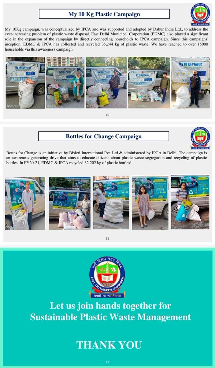 Plastic Waste Management Activity Undertaken by EDMC
