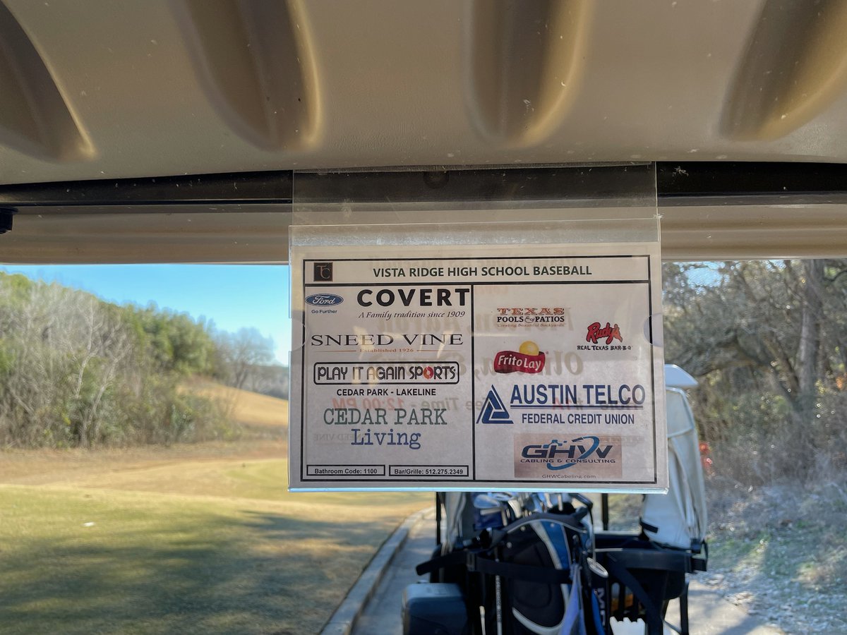 CajasDigital's tweet photo. We loved assisting our client @CovertFord with their sponsorship of the Vista Ridge High School Baseball Boosters Annual Golf Tournament yesterday!
.
#golf #GolfTournament #athleticprogram #athleticscholarship #scholarship #sports #VistaRidge #Covert #CovertFord #CovertAutoGroup https://t.co/xr0bVXArzm