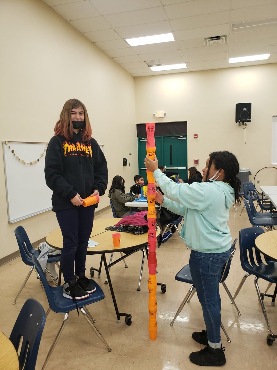 FHPanthersPE's tweet photo. Cold day activity. Cup stacking. Patience, perseverance and a steady hand https://t.co/WDD7Rbtp2z
