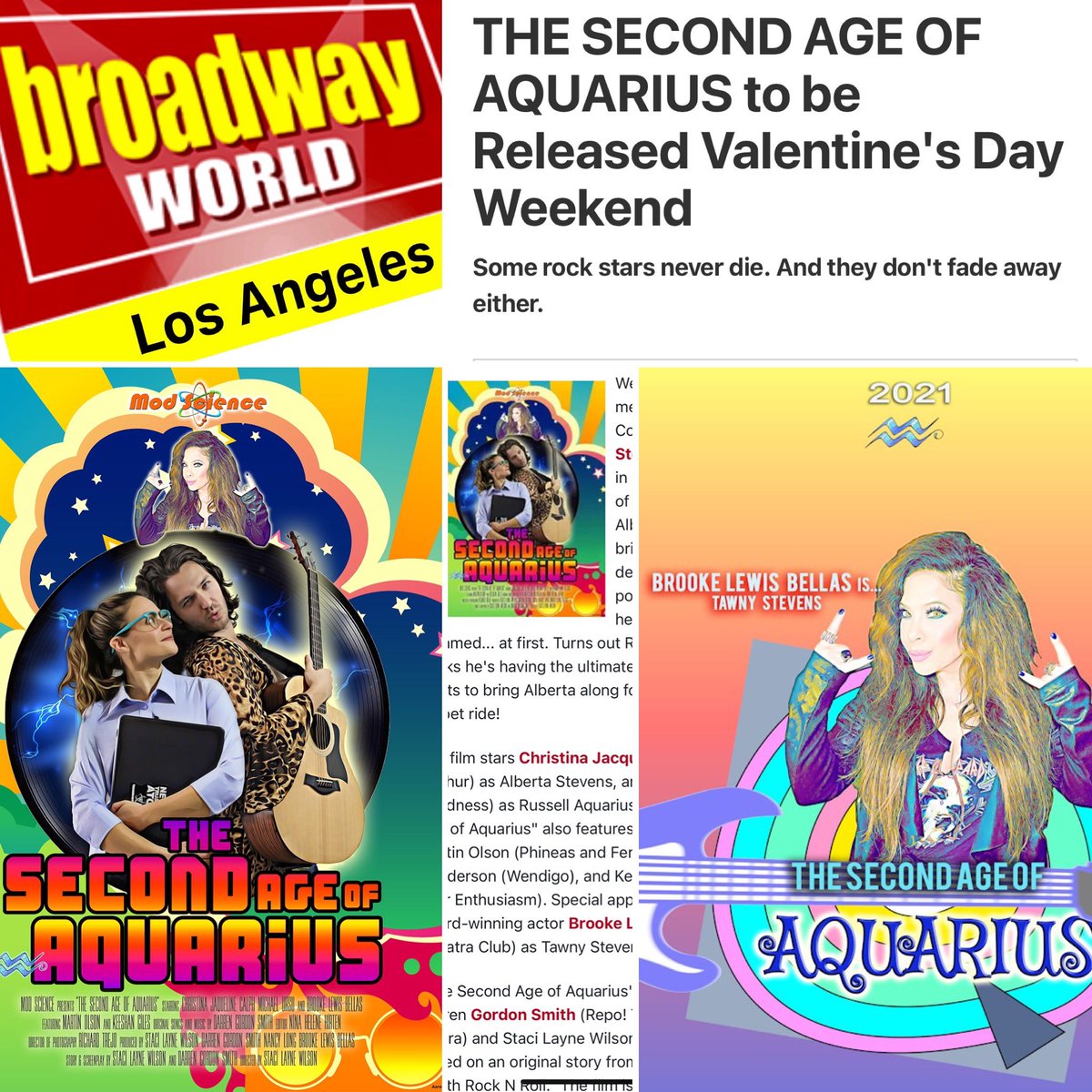 .<a href="/BroadwayWorldLA/">BroadwayWorld LA</a> #BroadwayWorld #Announces #TheSecondAgeOfAquarius #ValentinesDay #Release February 11 <a href="/PrimeVideo/">Prime Video</a> &amp; more! #Excited to be part of such #creativity from writer/director <a href="/staciwilson/">Staci Layne Wilson</a>  writer/composer <a href="/RepoBandleader/">Darren Smith</a> &amp; more! XO #TawnyStevens #actress #producer