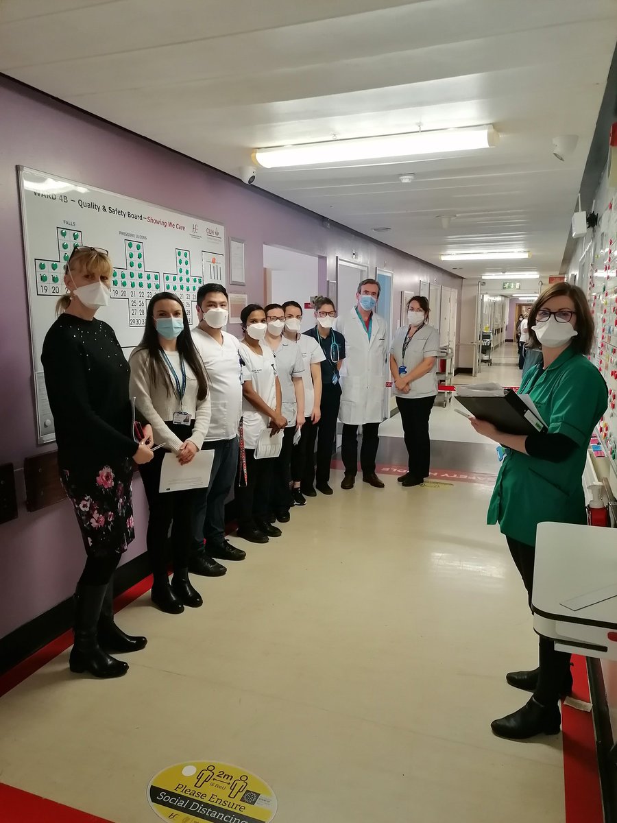 StudyProtect's tweet photo. Well done ward 4B! 👏

Thanks to Mr Brian Manning, Consultant Vascular Surgeon, and @delaney_breeda for their #leadership during the #safetyhuddle today.

Staff effectively implemented their new #teamcommunication skills following the PROTECT #simulationtraining sessions
1/3 https://t.co/6QpL0lRwdh