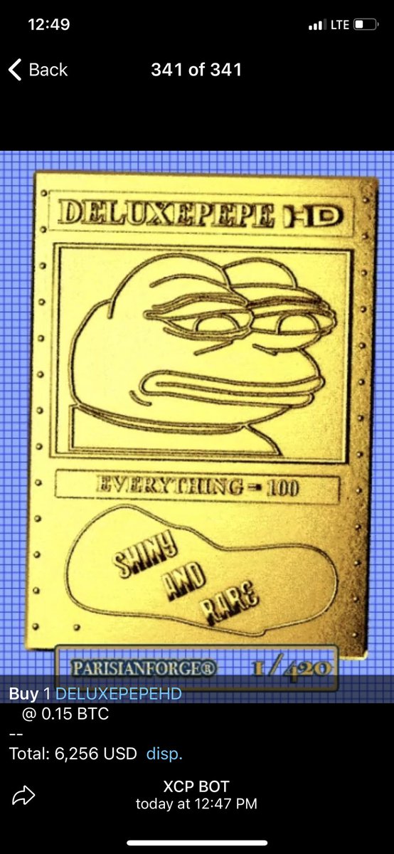 Just went for .15btc. FREE. Extremely underrated Rare Pepe. Bull market isn’t back just yet.