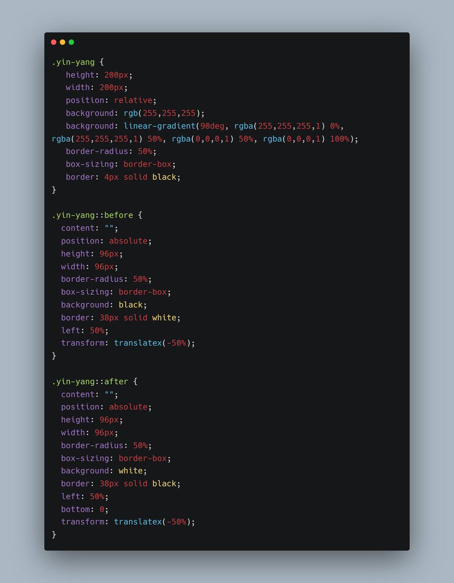 Prathkum's tweet photo. Yin and Yang using CSS 👇 https://t.co/FjNqLP209X