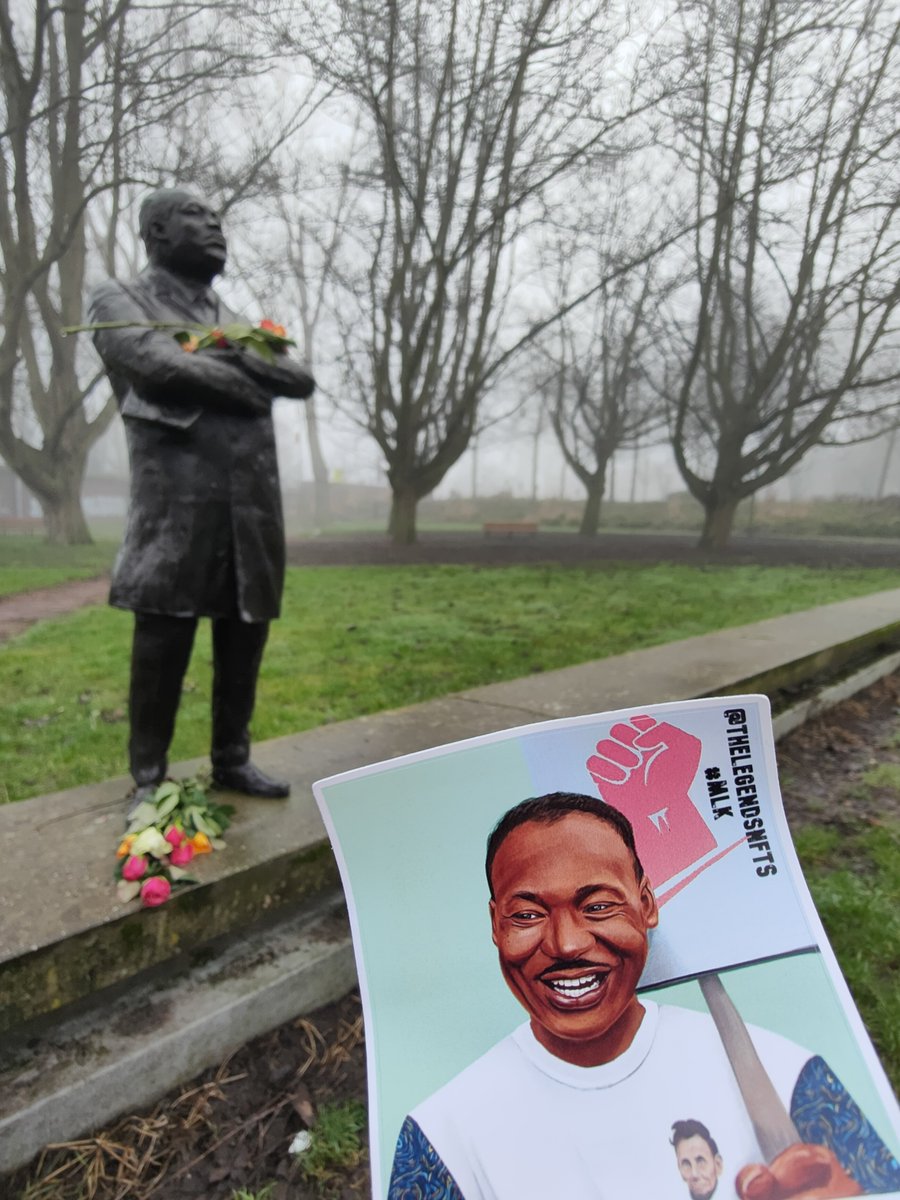 17thandmission's tweet photo. 🌑"Only in the darkness can you see the stars"🌟
A quote from MLK's last speech before his assassination in 1968. 

Sometimes we have to go through deep valleys to make it to the top ♥️🙌
@TheLegendsNFTs #LegendaryMLK 

Photos taken in and around the MLK park in Amsterdam https://t.co/FCR6DaQ2AI