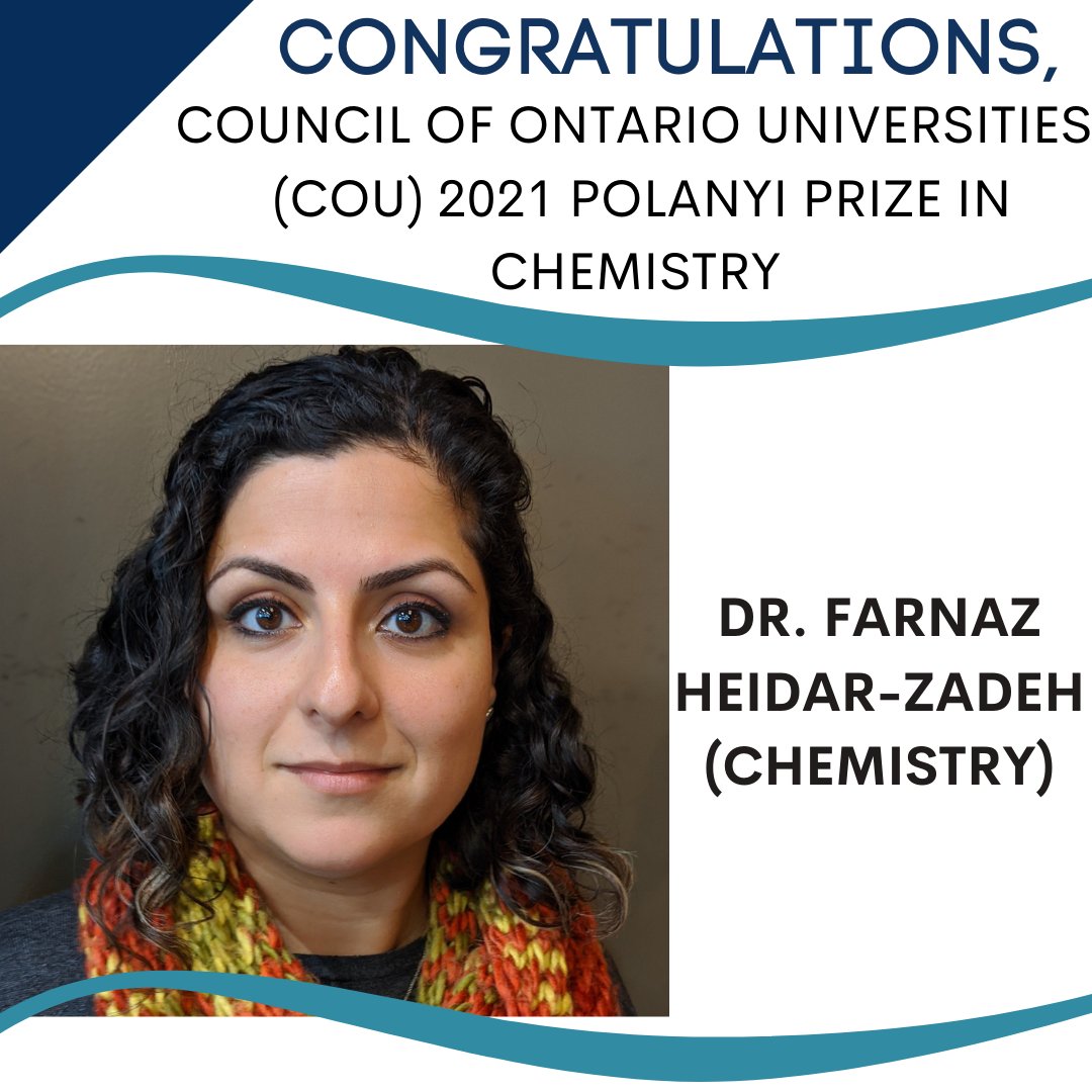 Congratulations Dr. Farnaz Heidar-Zadeh, Chemistry for being awarded the 2021 COU Polanyi Prize in Chemistry 🎉😀
Read the full article at: queensu.ca/gazette/storie…
