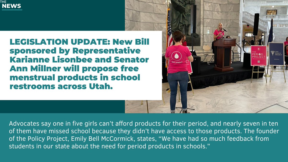 she_supply's tweet image. The General legislative session begins today! We are so excited to see the support and momentum building behind this bill. 

#Utah #LegislationUpdate #PeriodPoverty #KarianneLisonbee #AnnMillner