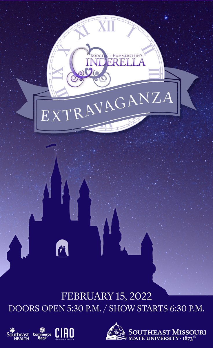 Dobbins Conservatory T&D (@semotheatre) on Twitter photo Join us for The Conservatory Extravaganza! - a magical evening and preview of Cinderella on February 15, 2022, This is a fundraiser for our students. Tickets are $50 per person and tables of 8 are $375. Contact Sara Steffens at (573) 651-2149 or ssteffens@semo.edu for more info. Join us for The Conservatory Extravaganza! - a magical evening and preview of Cinderella on February 15, 2022, This is a fundraiser for our students. Tickets are $50 per person and tables of 8 are $375. Contact Sara Steffens at (573) 651-2149 or ssteffens@semo.edu for more info.