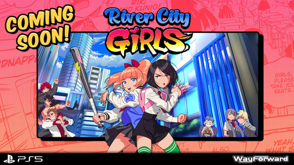 WayForward's tweet image. River City Girls hits PlayStation 5 this Thursday (Jan 20), but we&apos;re giving away 3 digital PS4/PS5 codes today (NA or EU)! Follow, retweet, and reply with #RCGPS5 for a random chance to win! Giveaway ends today, Jan. 18, at 6PM Pacific. Winners will be contacted by DM.